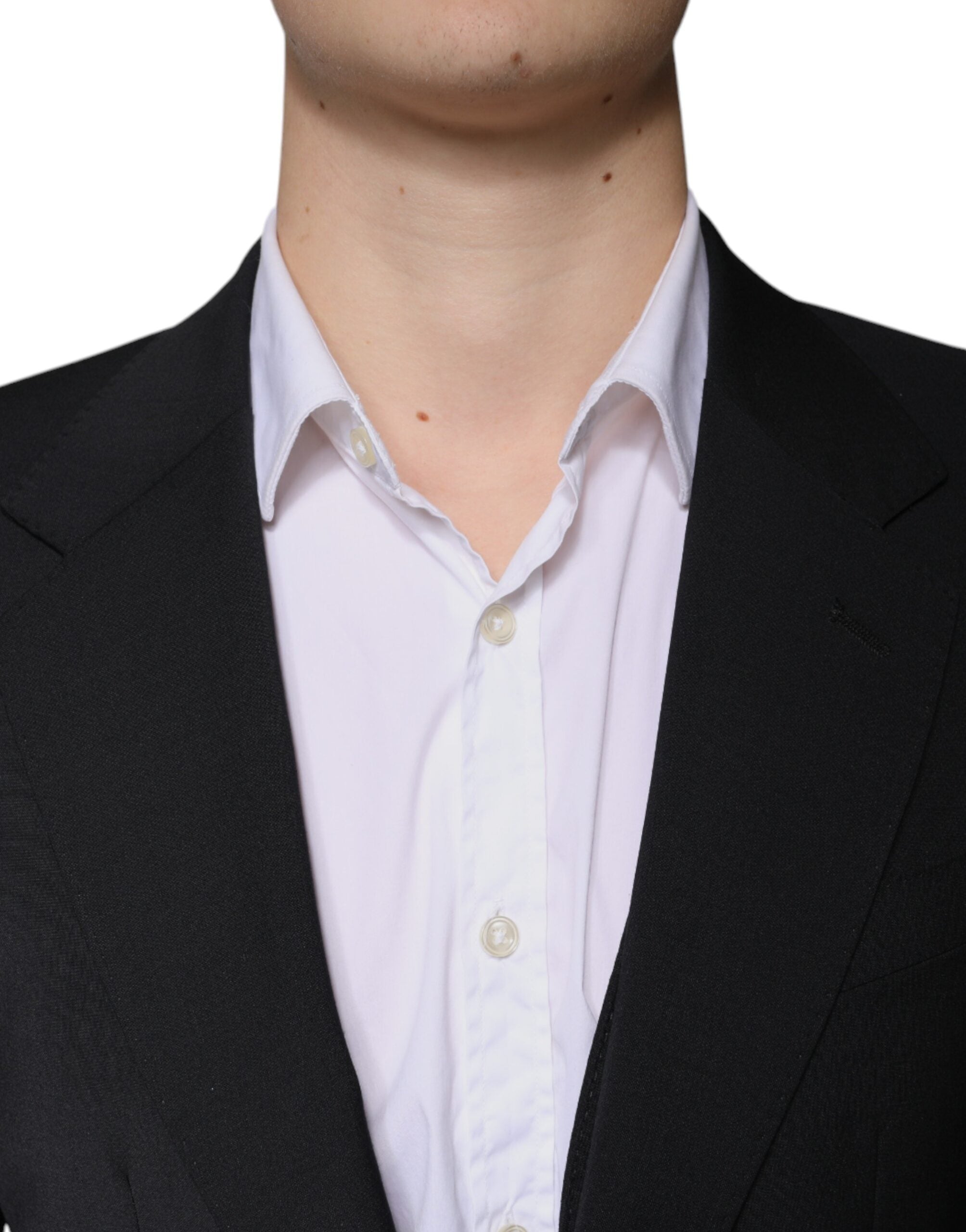 Dolce &amp; Gabbana – Dreiteiliger, schmal geschnittener Herrenanzug aus schwarzer Wolle