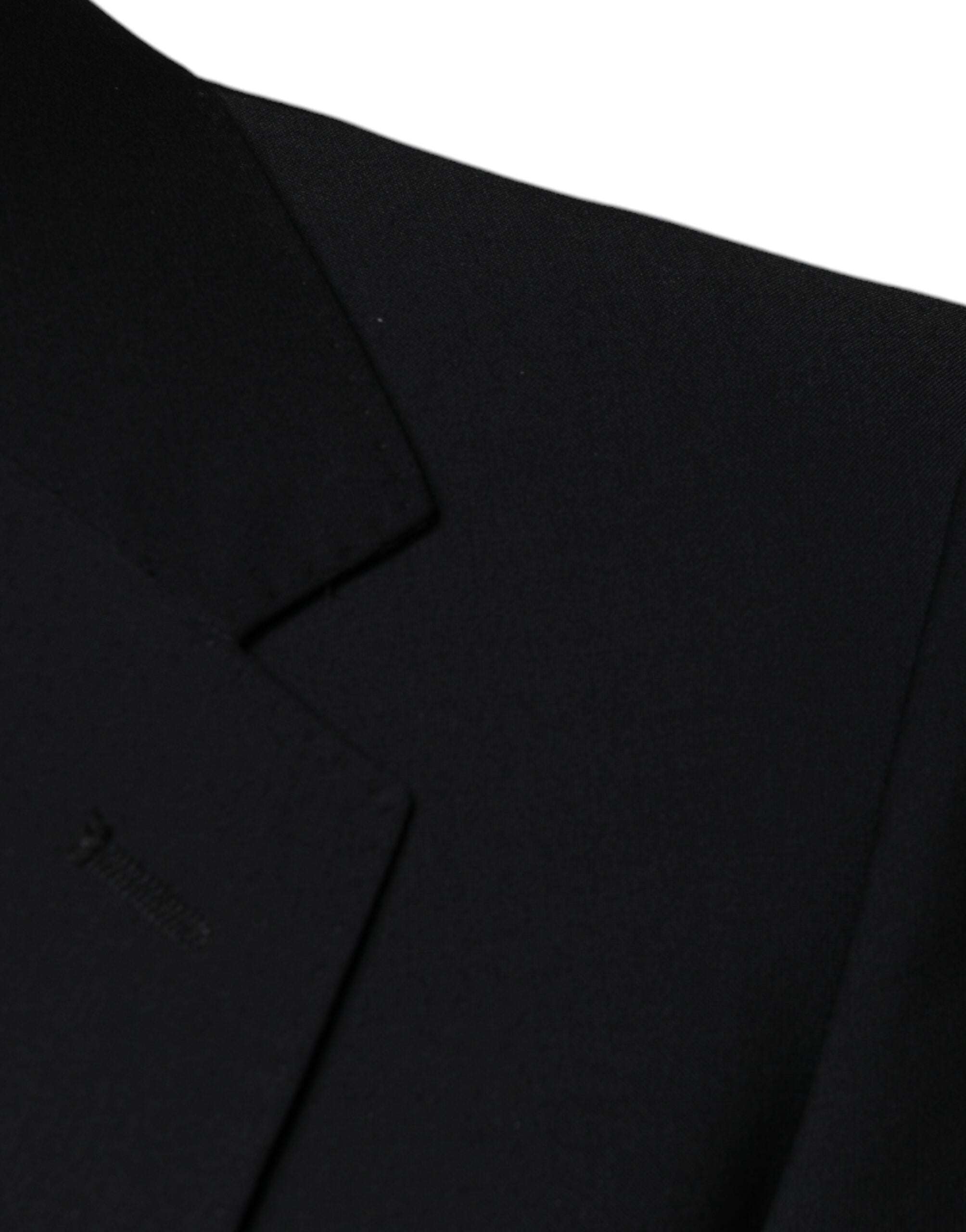 Dolce &amp; Gabbana – Dreiteiliger, schmal geschnittener Herrenanzug aus schwarzer Wolle