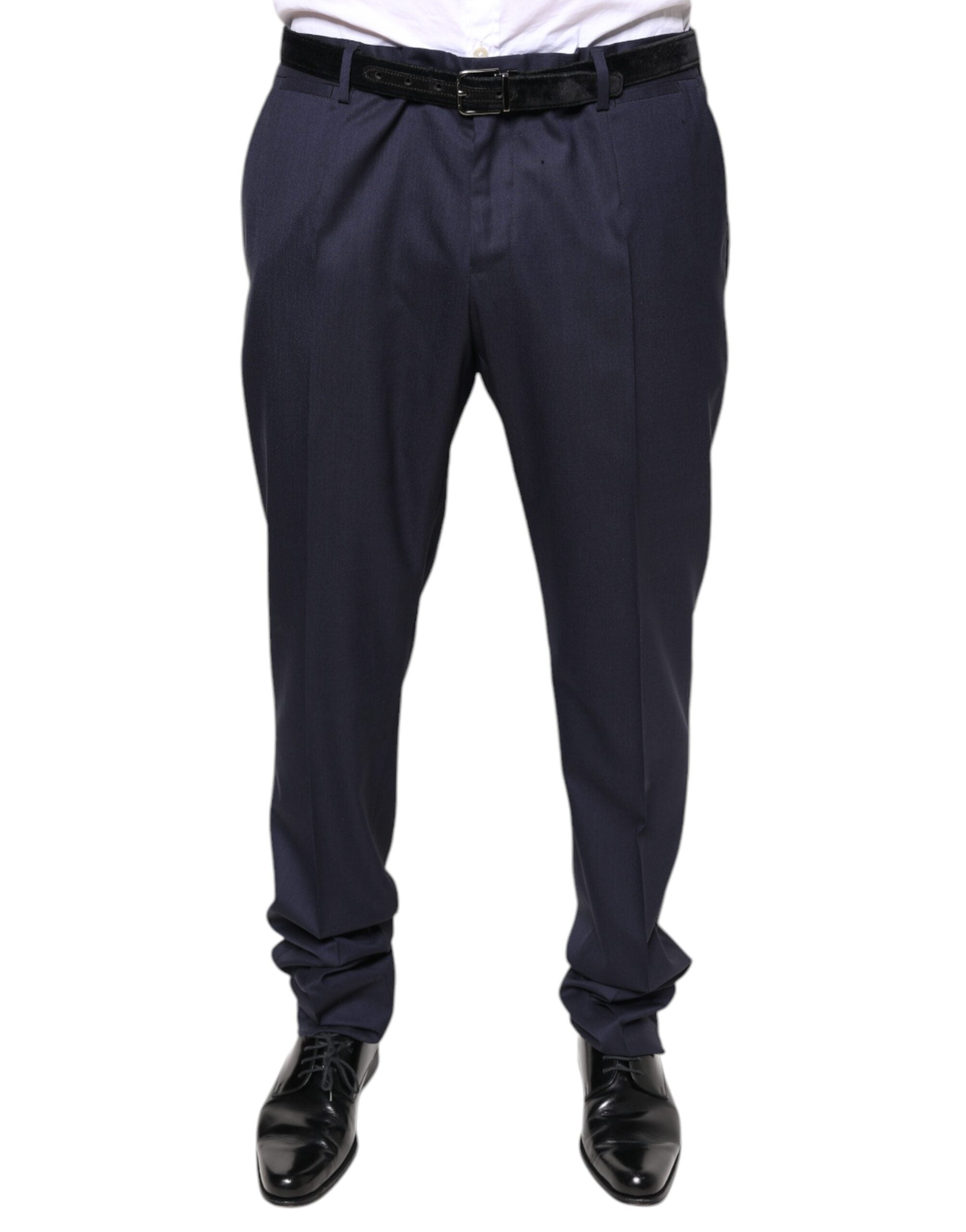 Dolce &amp; Gabbana – Enge Anzughose aus blauer Wolle