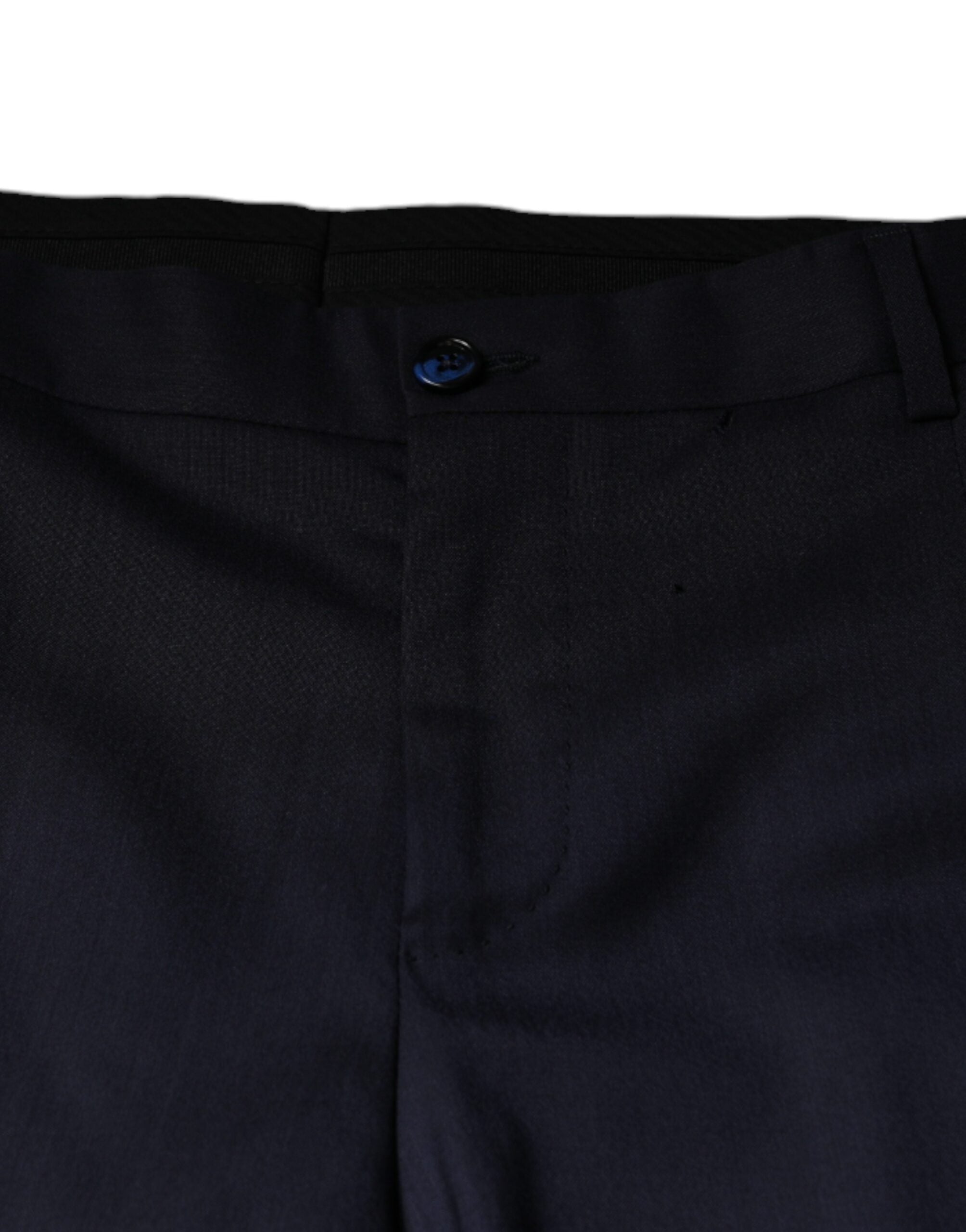 Dolce &amp; Gabbana – Enge Anzughose aus blauer Wolle