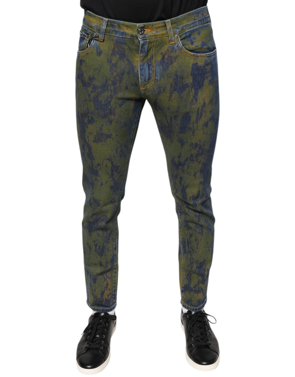 Dolce &amp; Gabbana – Slim Fit-Jeans aus Baumwoll-Dye in Blau