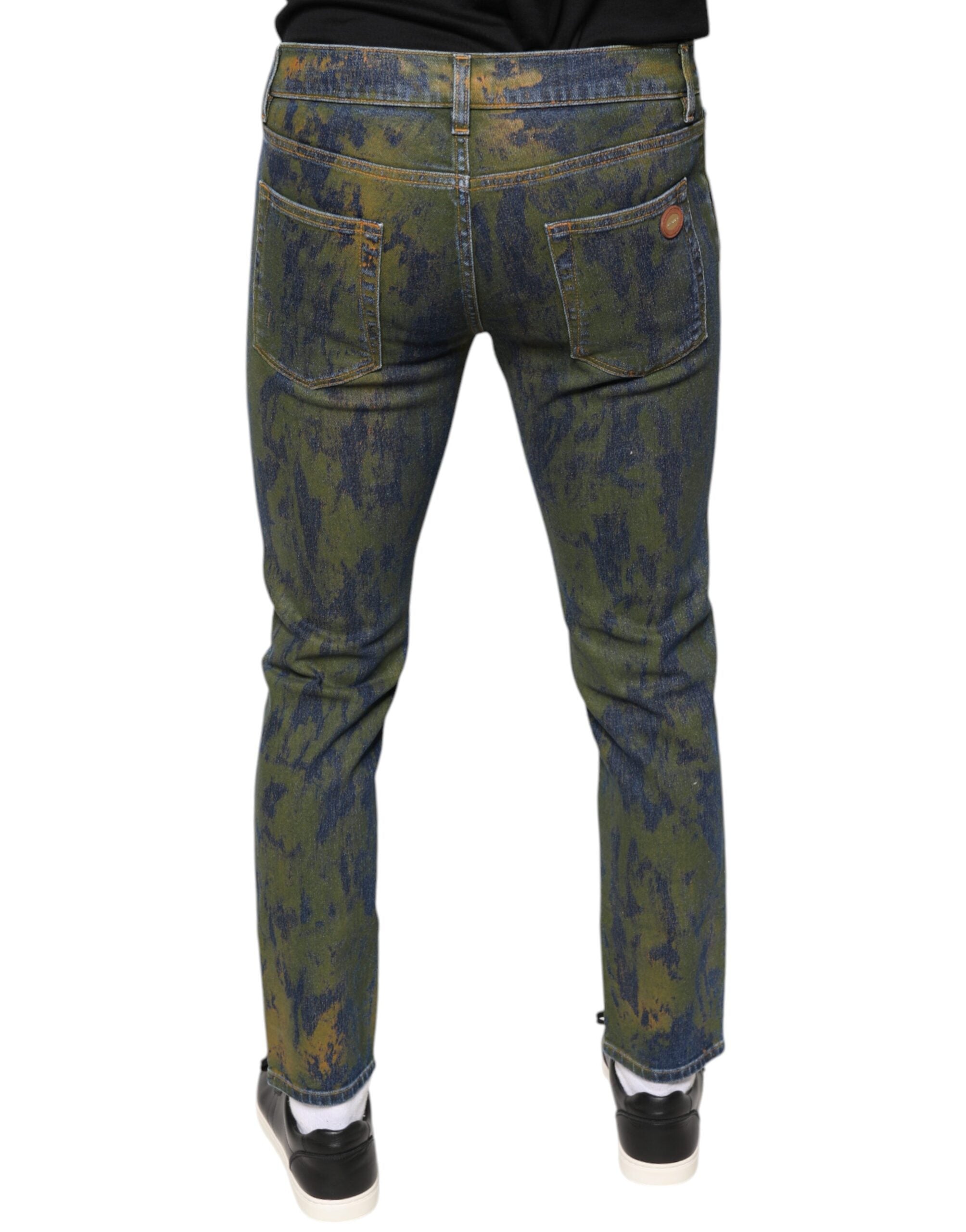 Dolce &amp; Gabbana – Slim Fit-Jeans aus Baumwoll-Dye in Blau