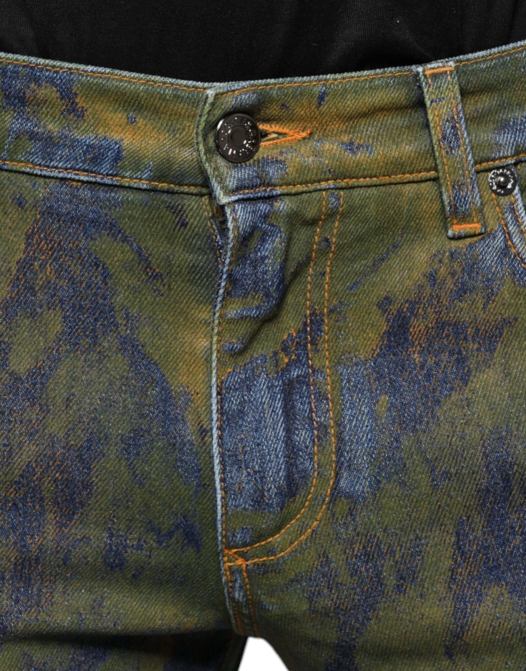 Dolce &amp; Gabbana – Slim Fit-Jeans aus Baumwoll-Dye in Blau