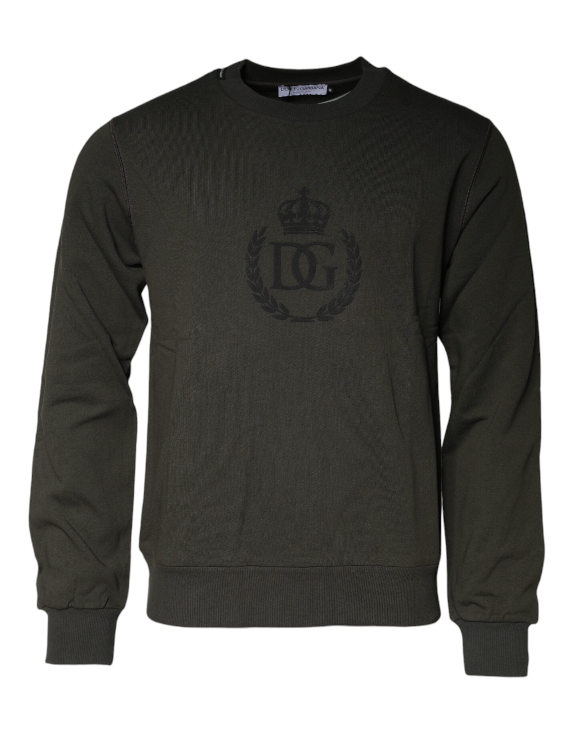 Dolce &amp; Gabbana Army Green Crown Baumwoll-Sweatshirt