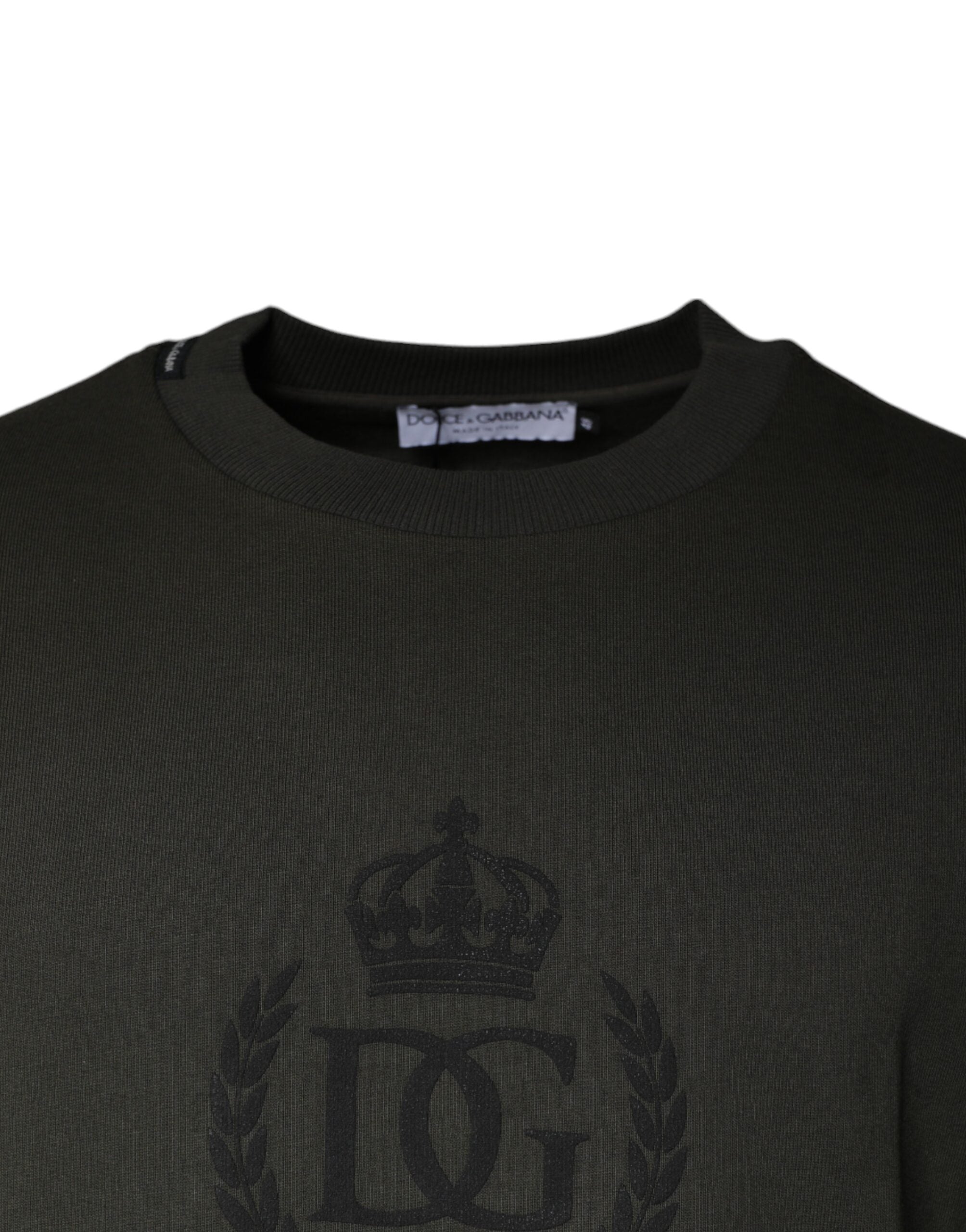Dolce &amp; Gabbana Army Green Crown Baumwoll-Sweatshirt