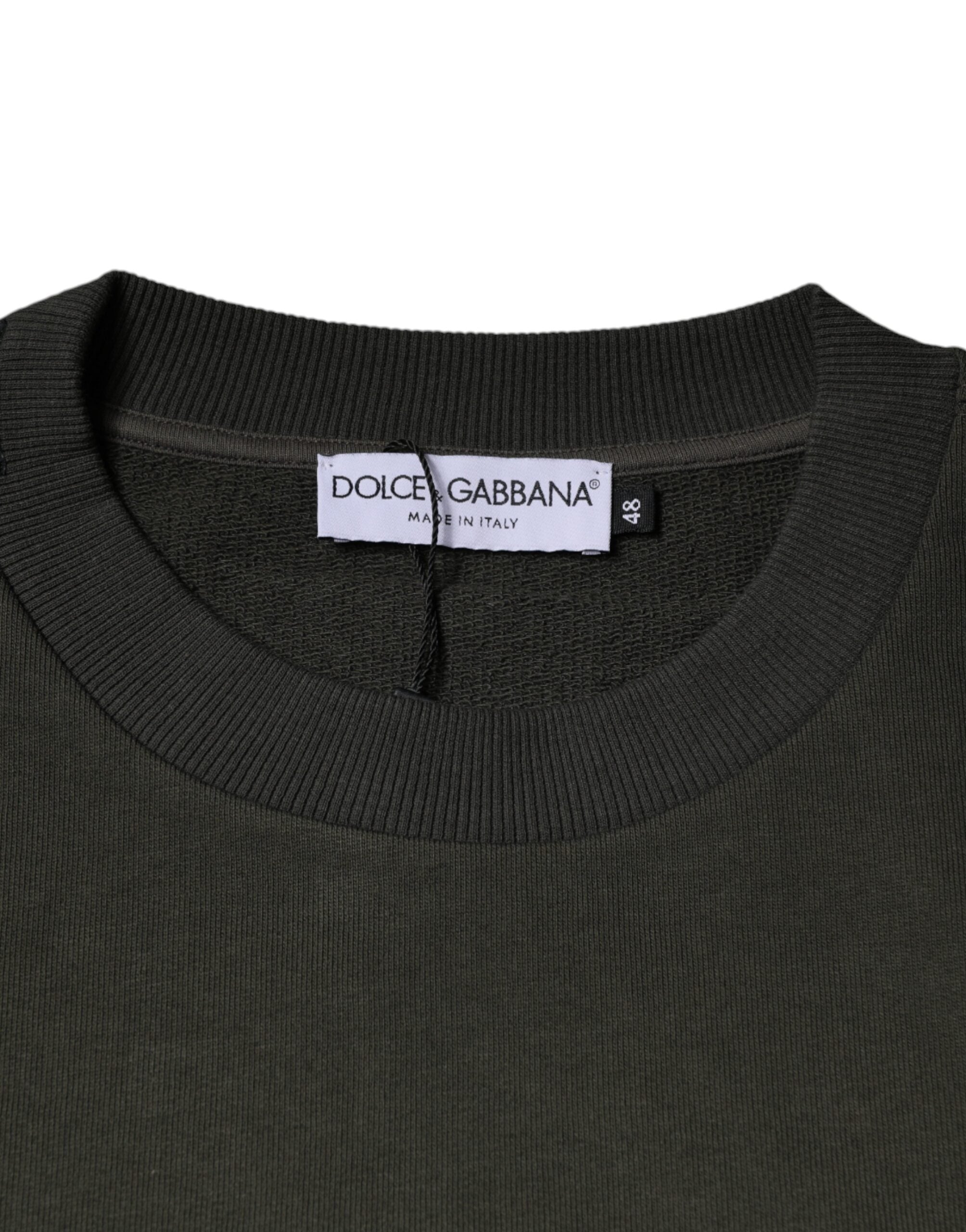 Dolce &amp; Gabbana Army Green Crown Baumwoll-Sweatshirt