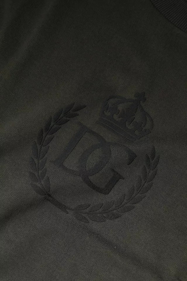 Dolce &amp; Gabbana Army Green Crown Baumwoll-Sweatshirt