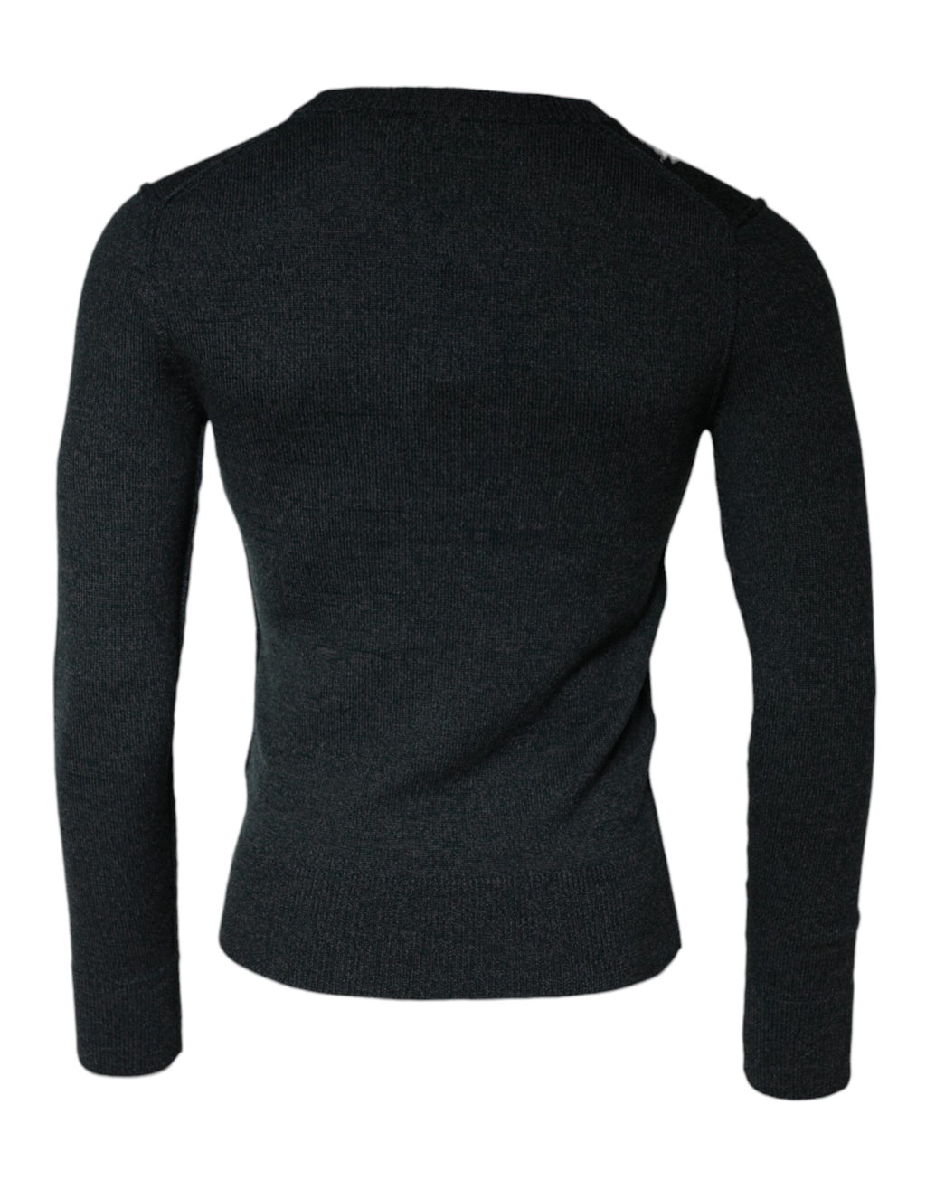 Dolce &amp; Gabbana – Grauer Pullover mit Rundhalsausschnitt und Verzierung