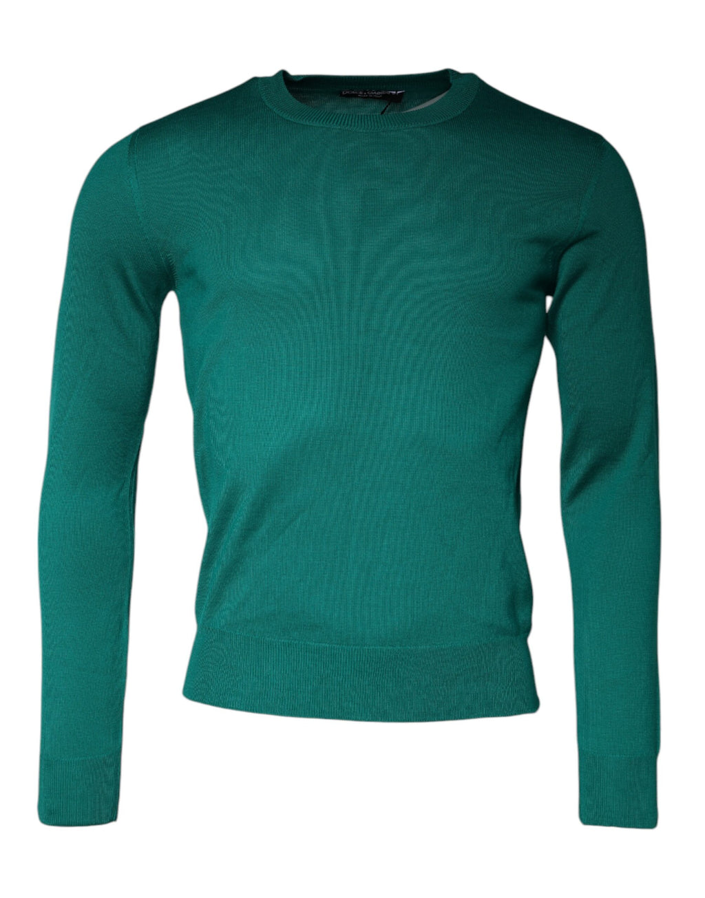Dolce &amp; Gabbana, grüner Pullover aus Wollstrick mit Rundhalsausschnitt
