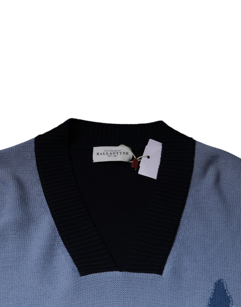 Ballantyne Mehrfarbiger Pullover mit langen Ärmeln und V-Ausschnitt