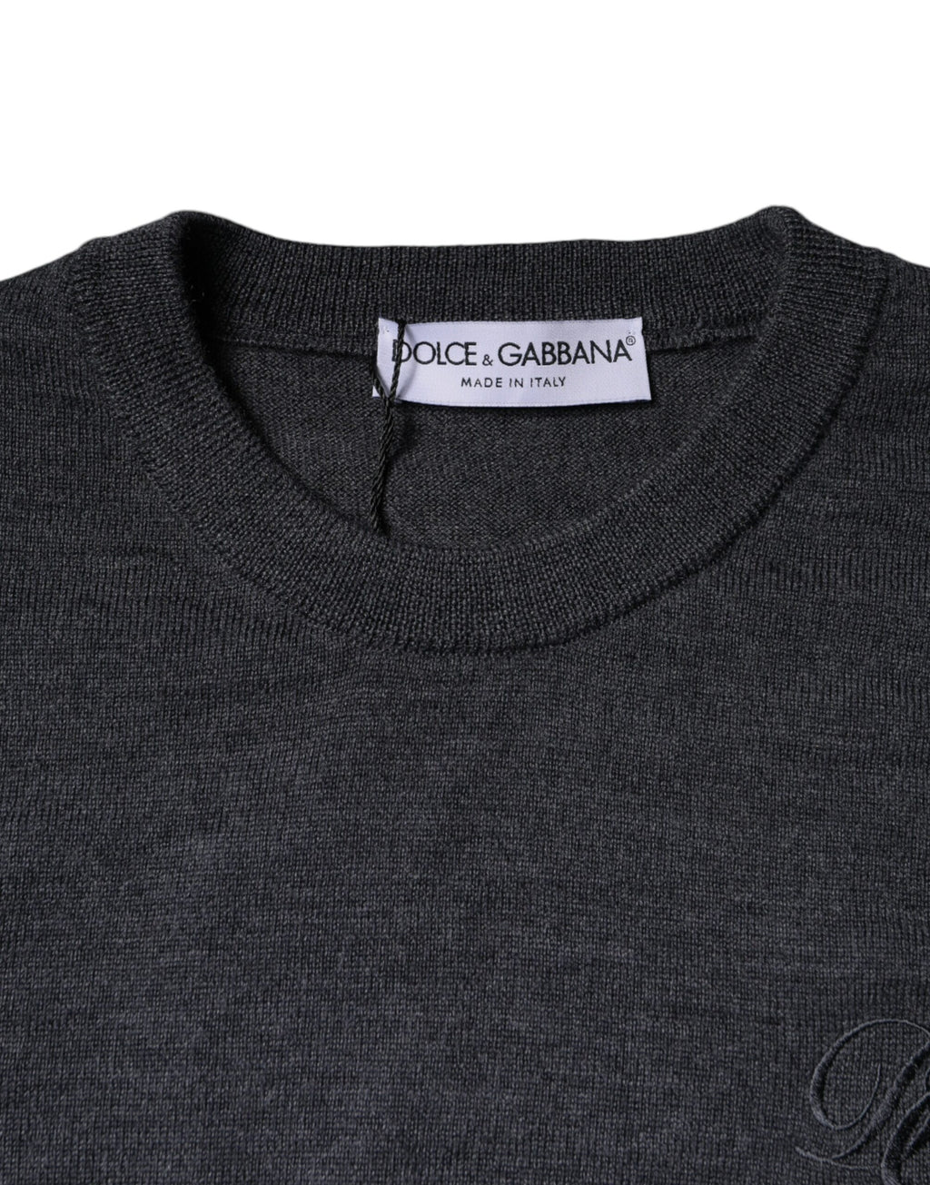 Dolce &amp; Gabbana Pullover mit Rundhalsausschnitt, Dunkelgrau