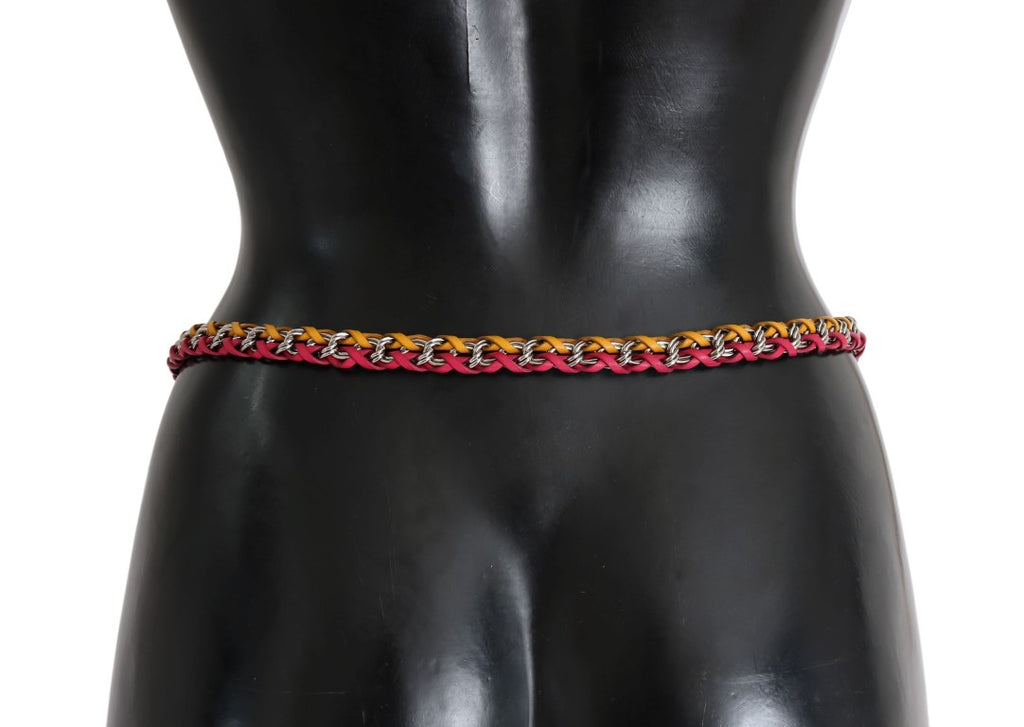Dolce &amp; Gabbana Eleganter mehrfarbiger Gürtel mit Kristallverzierung