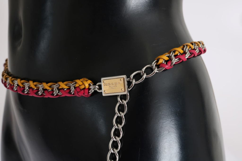 Dolce &amp; Gabbana Eleganter mehrfarbiger Gürtel mit Kristallverzierung