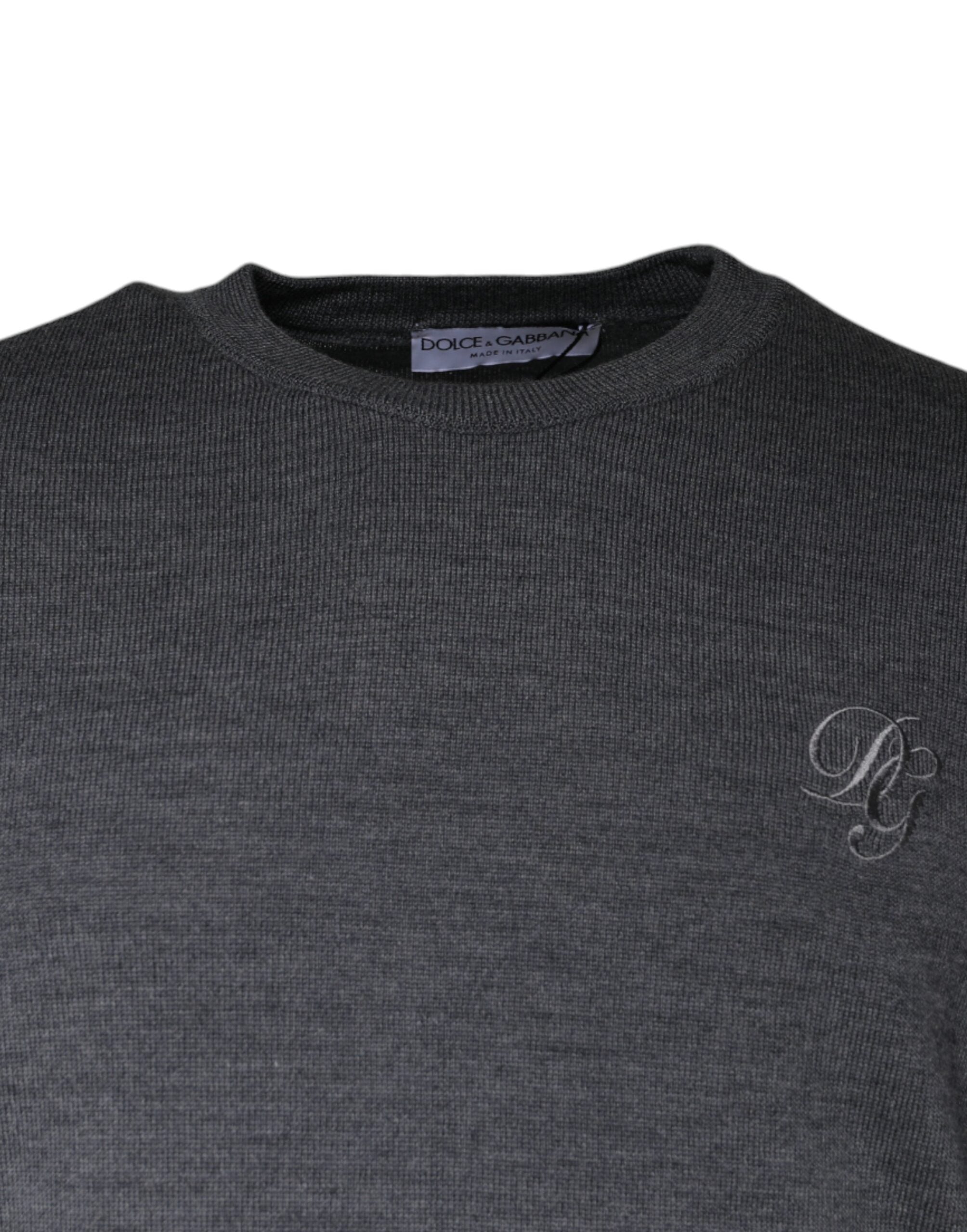 Dolce &amp; Gabbana Pullover mit Rundhalsausschnitt, Dunkelgrau