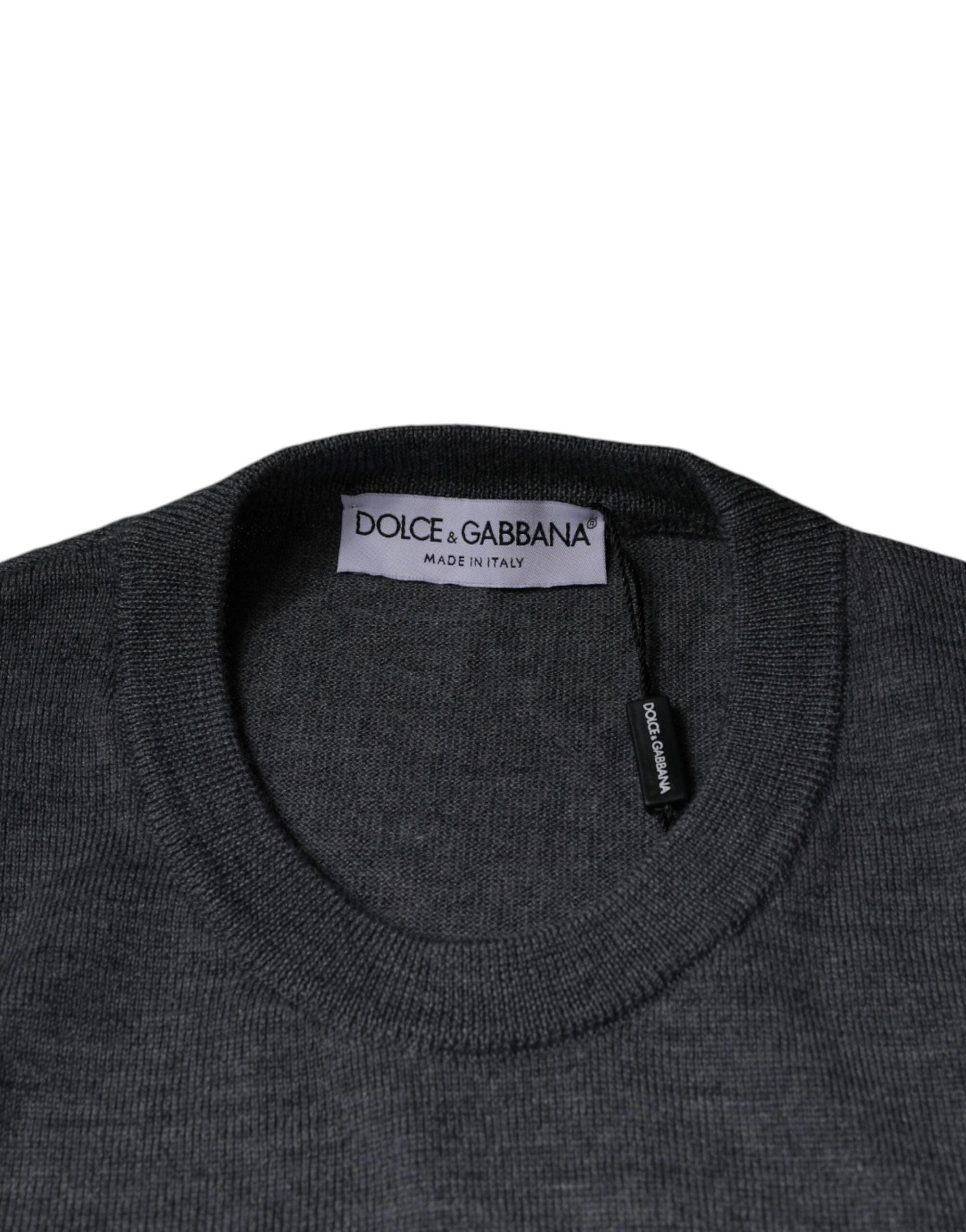 Dolce &amp; Gabbana Pullover mit Rundhalsausschnitt, Dunkelgrau
