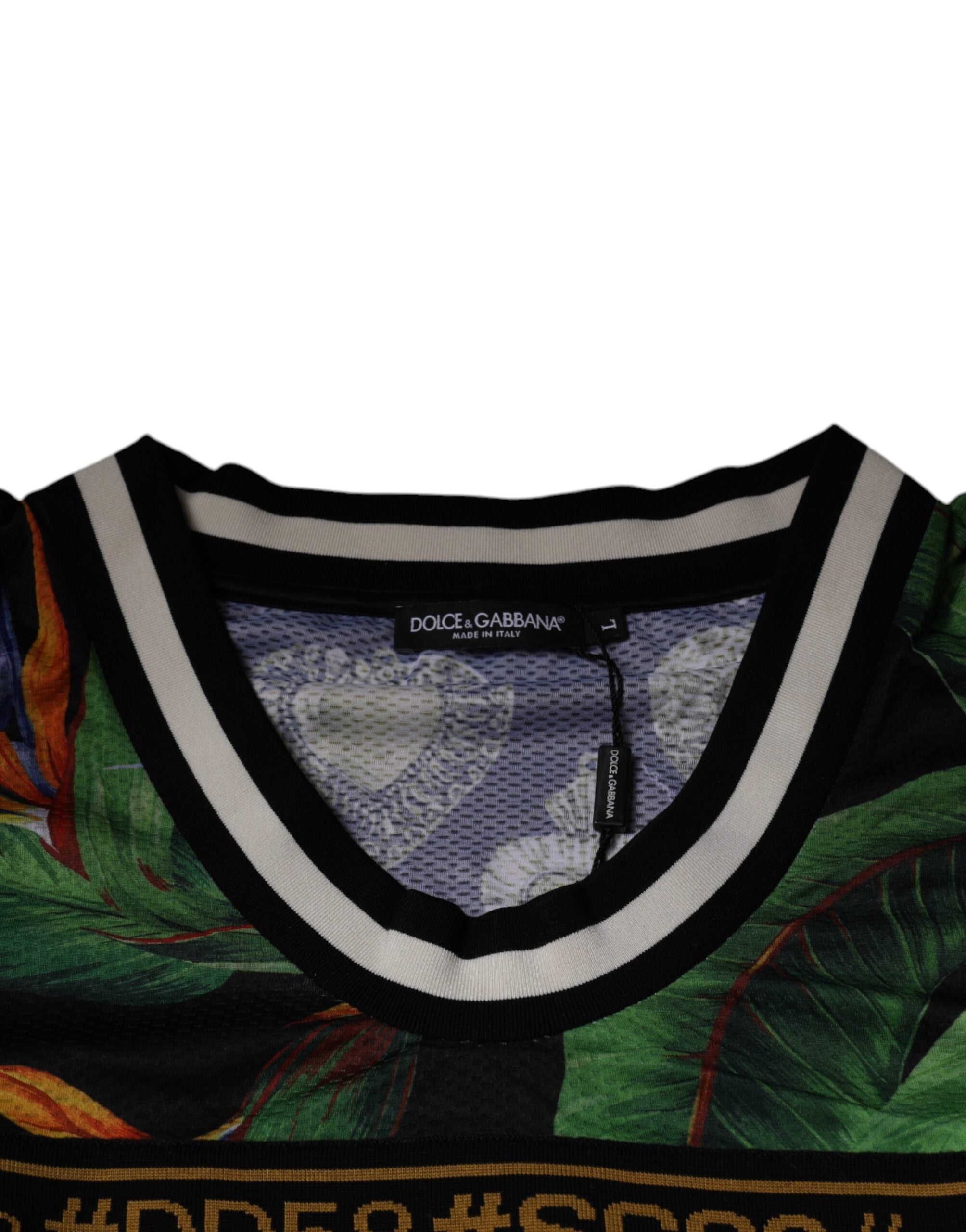 Dolce &amp; Gabbana – Mehrfarbiges, ärmelloses Tank-T-Shirt mit tropischem Muster