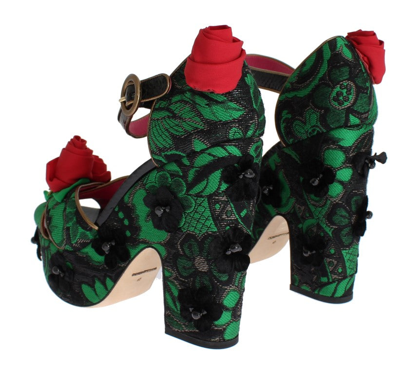 Dolce &amp; Gabbana – Enchanted Sicily – Keilabsatzschuhe aus Kristallbrokat
