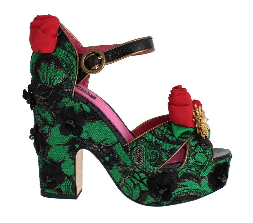Dolce &amp; Gabbana – Enchanted Sicily – Keilabsatzschuhe aus Kristallbrokat