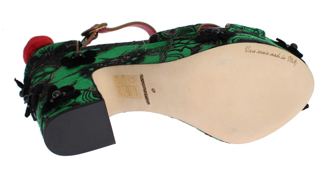 Dolce &amp; Gabbana – Enchanted Sicily – Keilabsatzschuhe aus Kristallbrokat