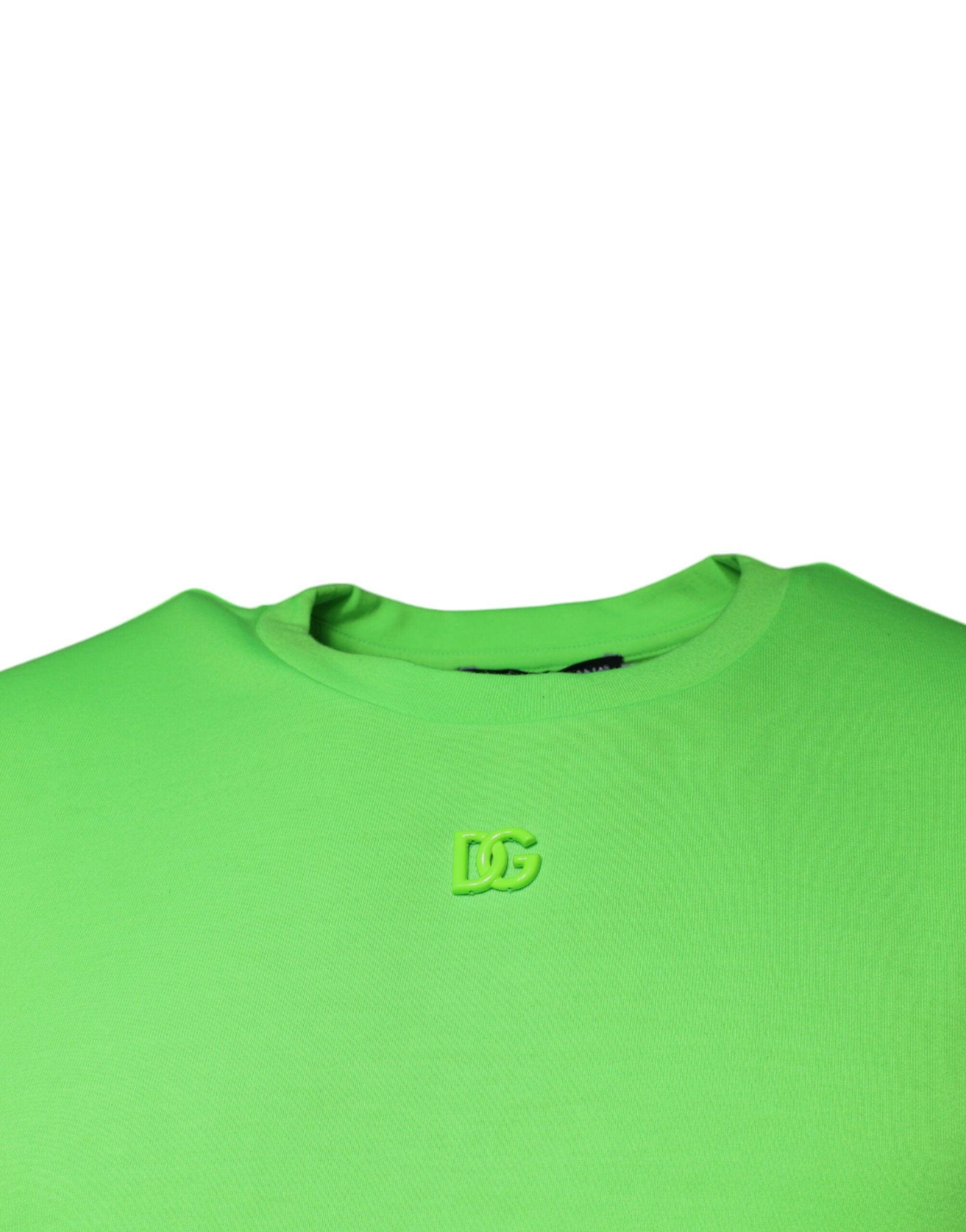 Dolce &amp; Gabbana – Grünes T-Shirt mit Rundhalsausschnitt und kurzen Ärmeln und Logo