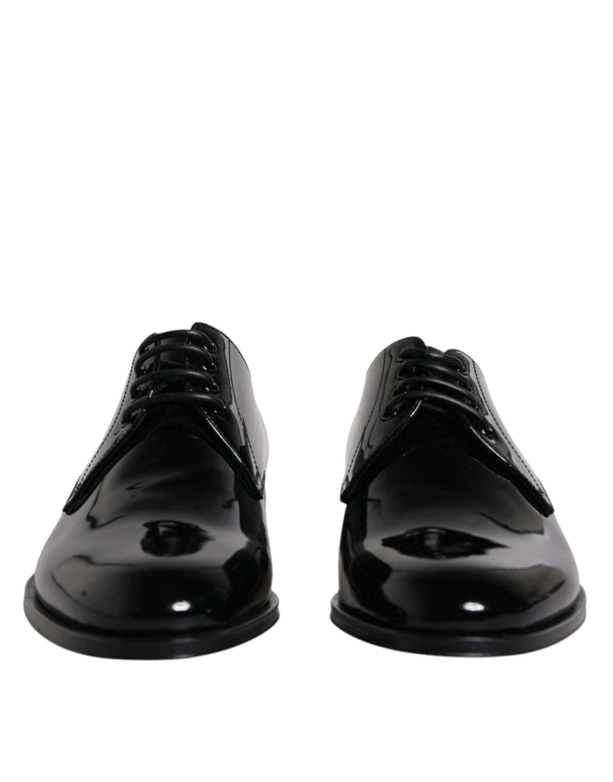 Dolce &amp; Gabbana – Derby-Schuhe aus schwarzem Lackleder für formelle Anlässe