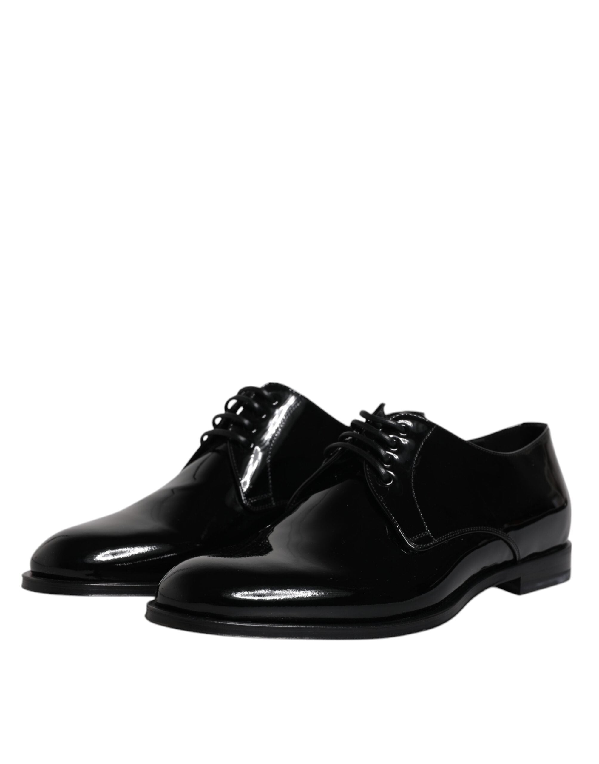 Dolce &amp; Gabbana – Derby-Schuhe aus schwarzem Lackleder für formelle Anlässe