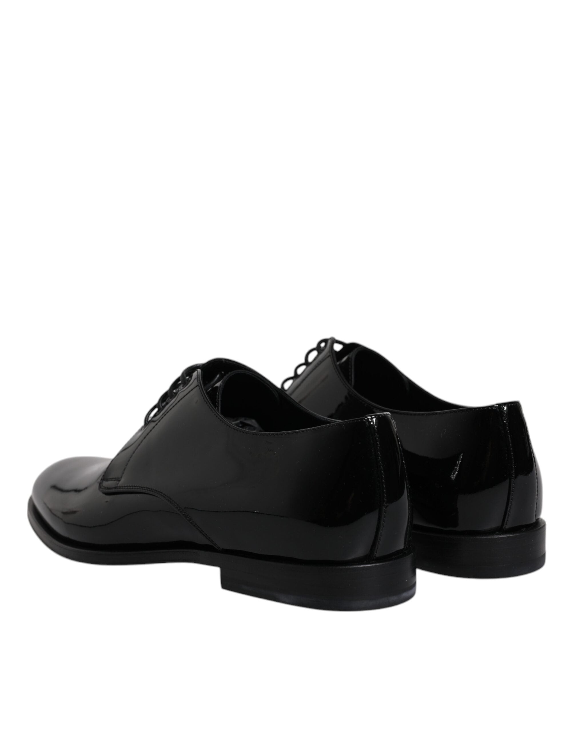 Dolce &amp; Gabbana – Derby-Schuhe aus schwarzem Lackleder für formelle Anlässe