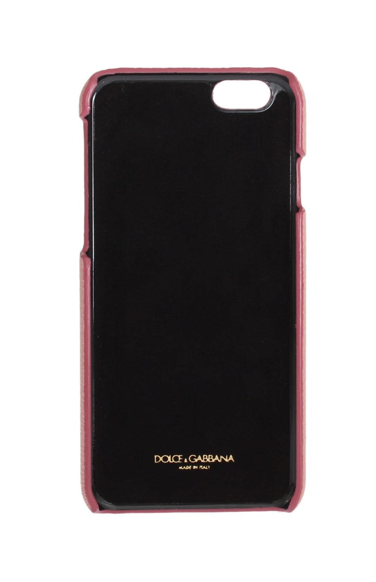 Dolce &amp; Gabbana Schicke iPhone-Hülle aus rosa Leder mit Kristallen