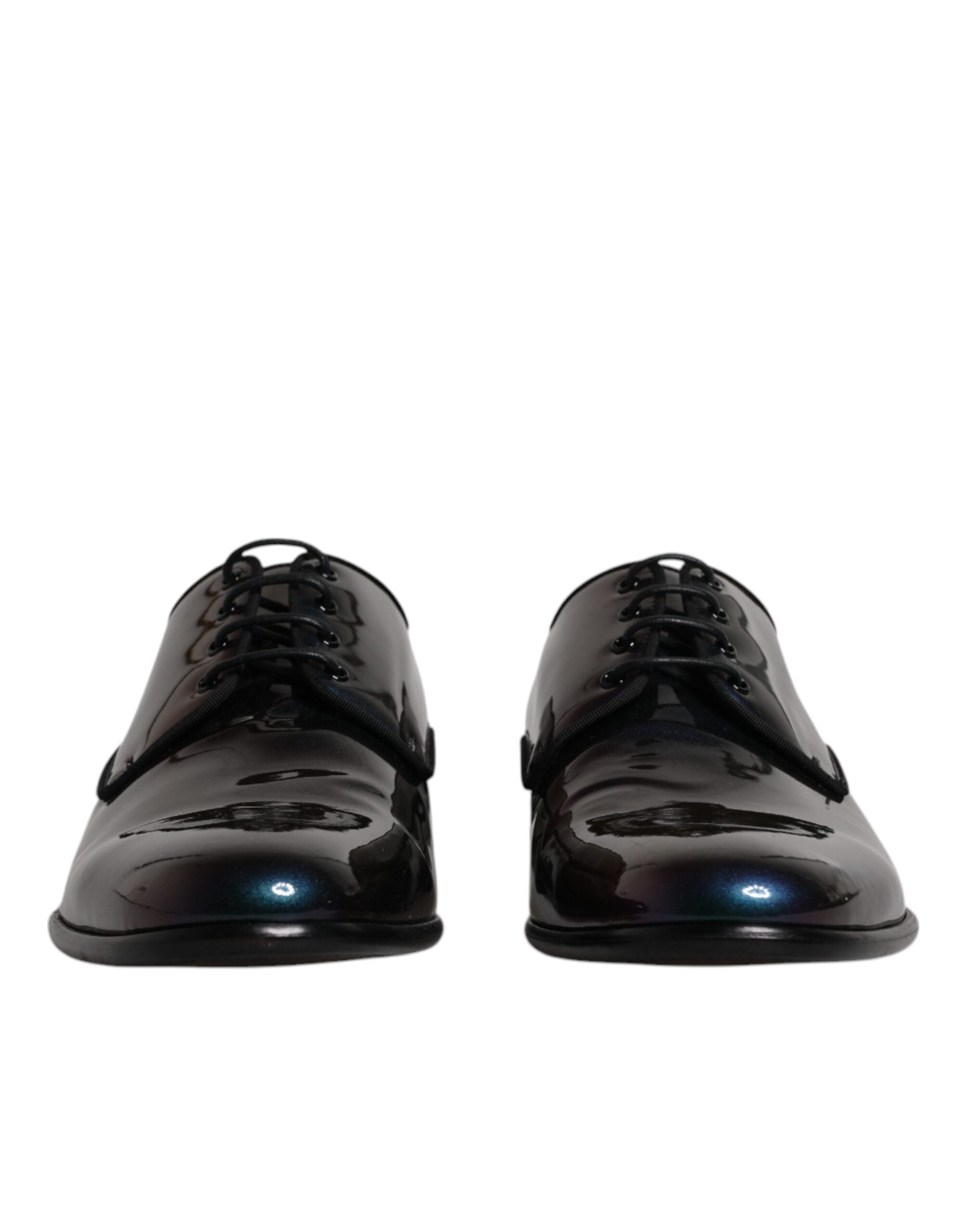 Dolce &amp; Gabbana – Pfauen-Derby-Schuhe aus Lackleder für Herren