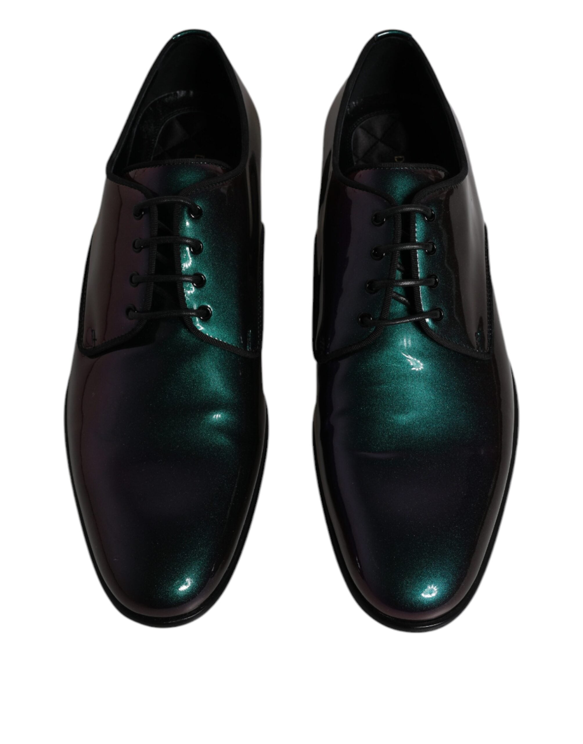 Dolce &amp; Gabbana – Pfauen-Derby-Schuhe aus Lackleder für Herren