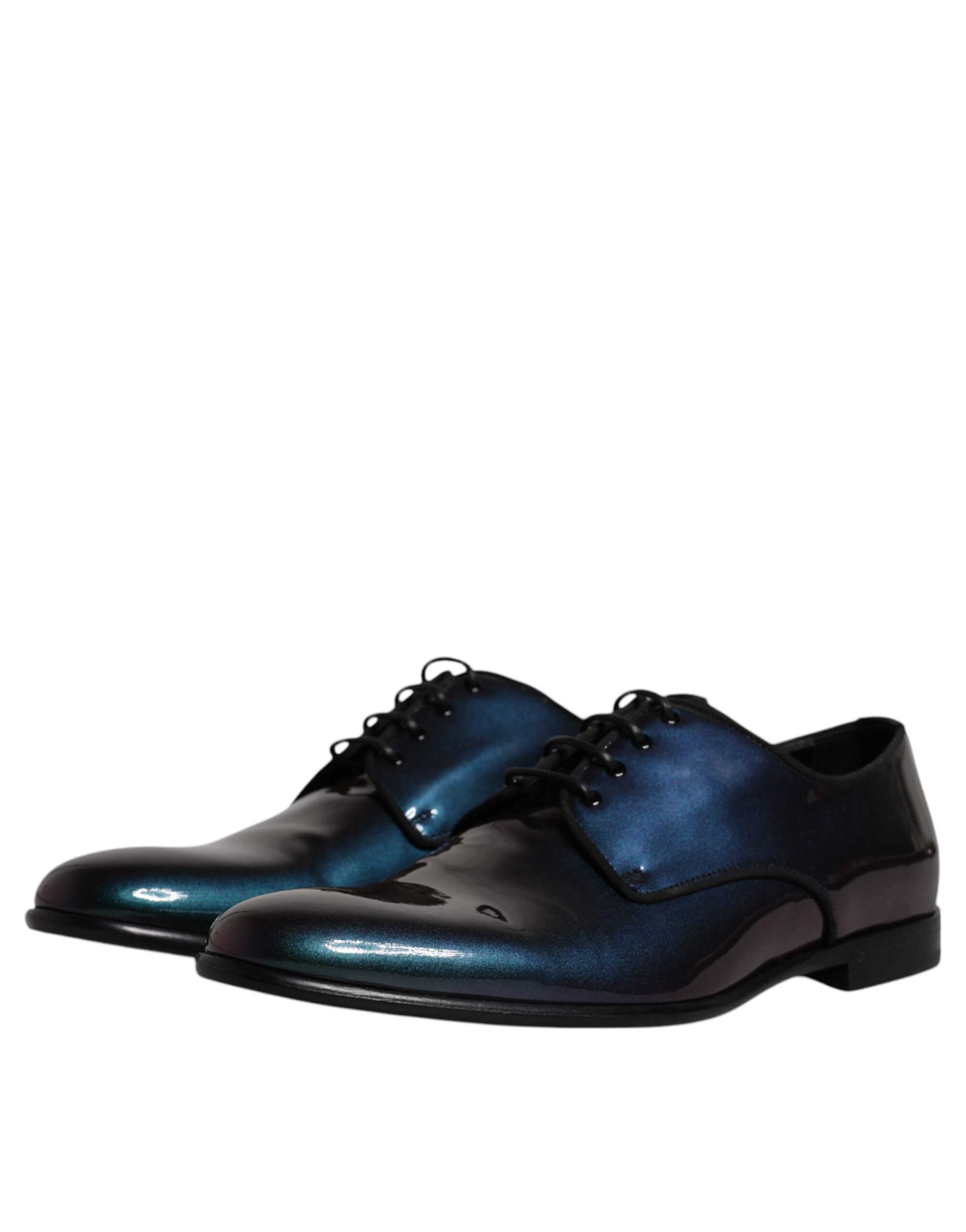 Dolce &amp; Gabbana – Pfauen-Derby-Schuhe aus Lackleder für Herren