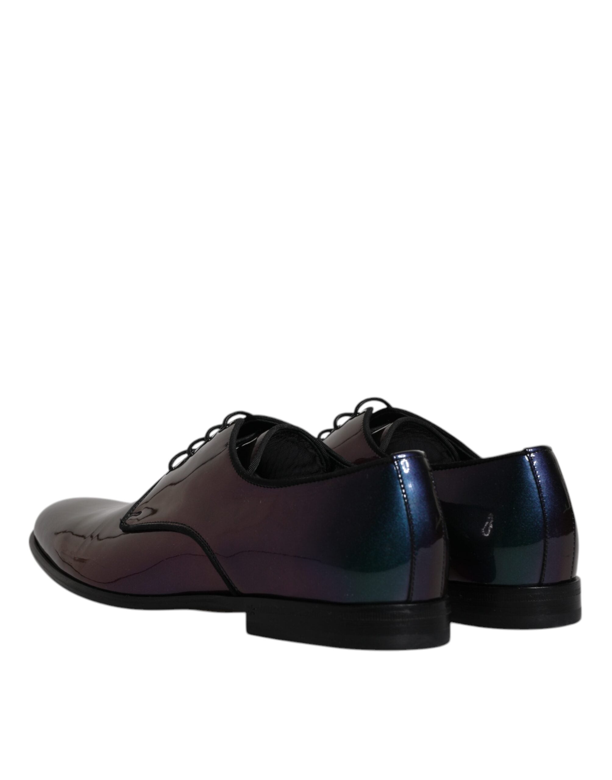 Dolce &amp; Gabbana – Pfauen-Derby-Schuhe aus Lackleder für Herren