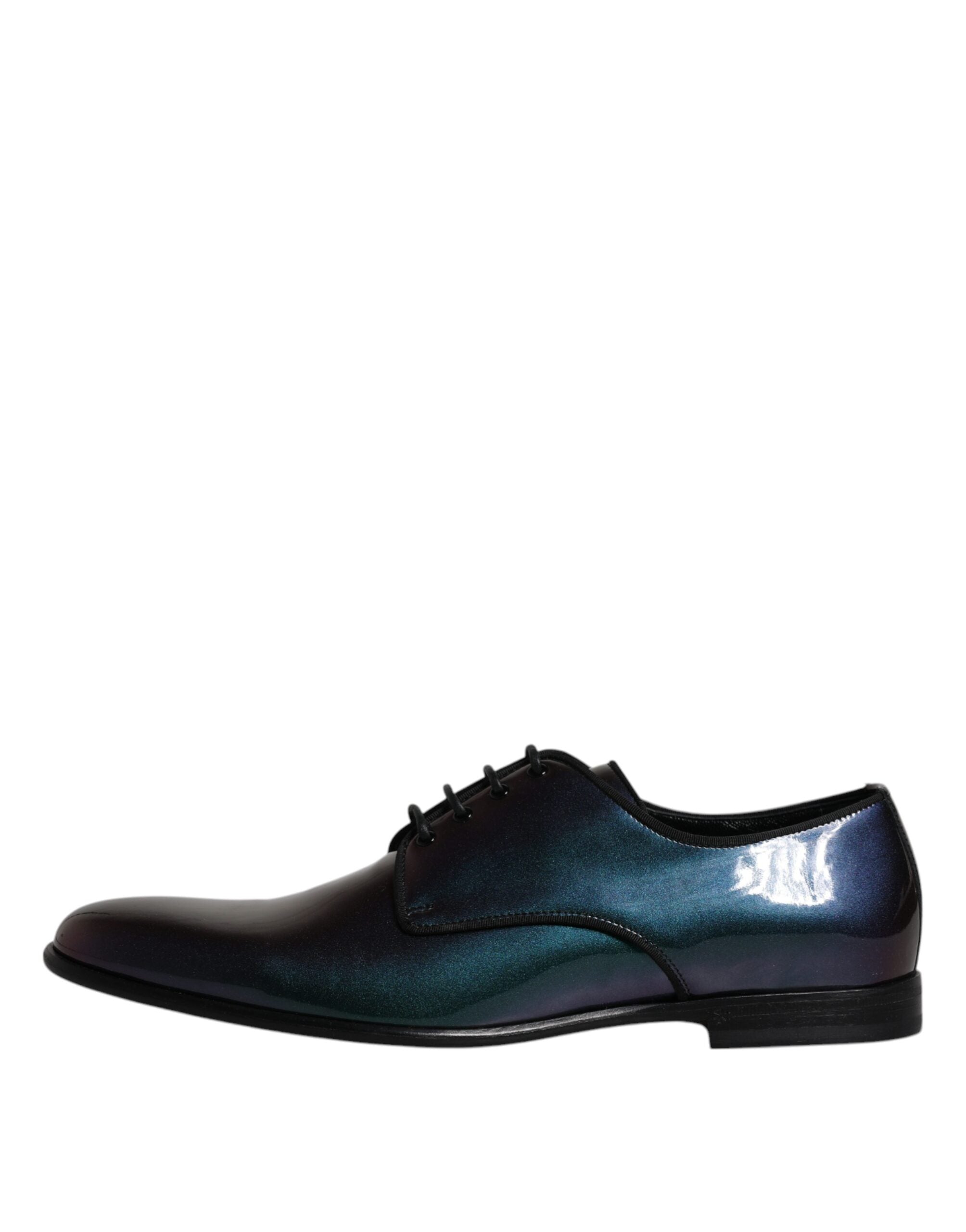 Dolce &amp; Gabbana – Pfauen-Derby-Schuhe aus Lackleder für Herren