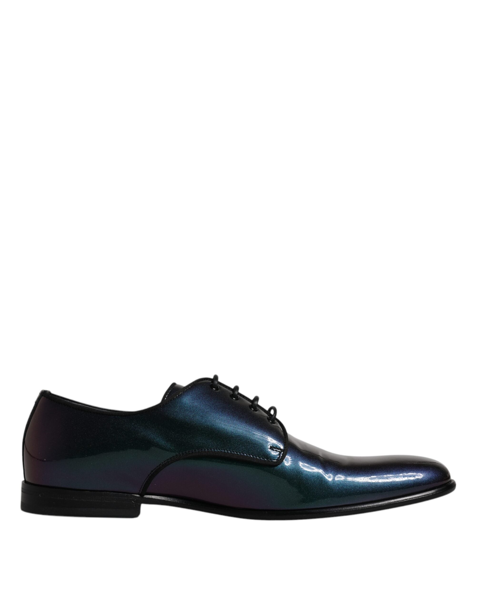 Dolce &amp; Gabbana – Pfauen-Derby-Schuhe aus Lackleder für Herren