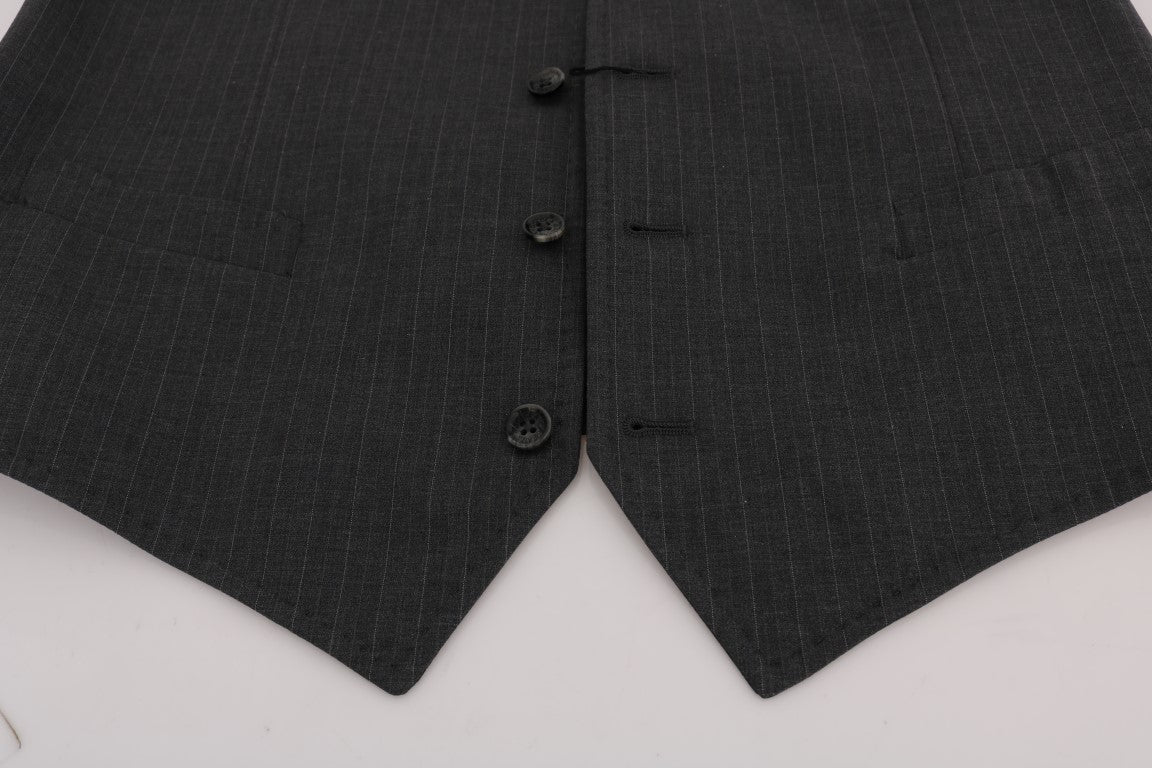 Dolce &amp; Gabbana Elegante gestreifte graue Weste
