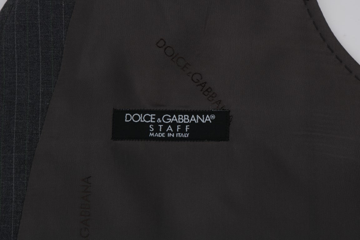 Dolce &amp; Gabbana Elegante gestreifte graue Weste