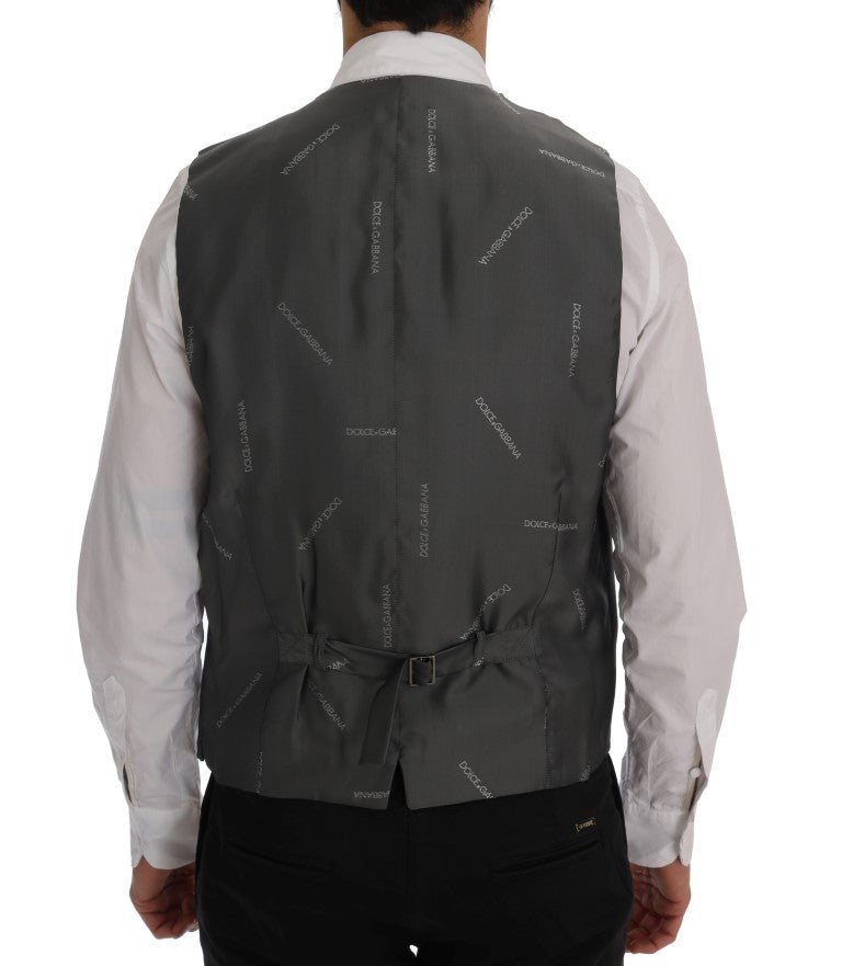 Dolce &amp; Gabbana Elegante grau gestreifte Weste