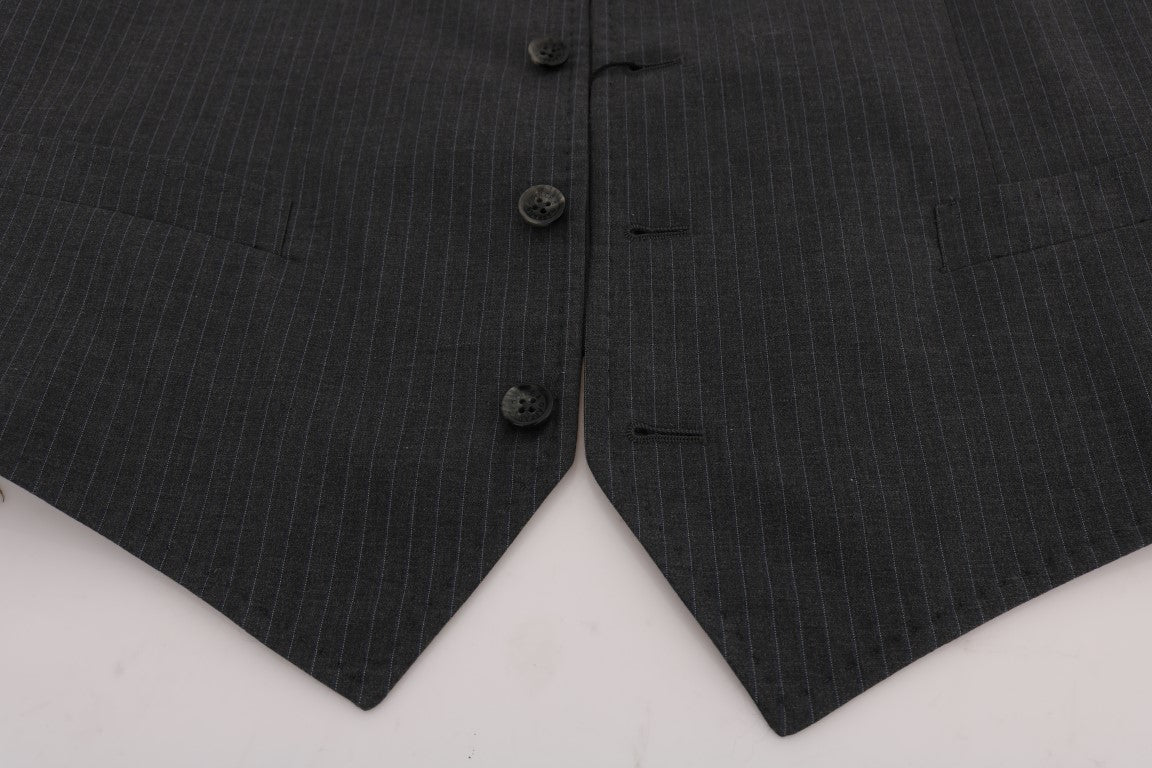 Dolce &amp; Gabbana Elegante grau gestreifte Weste