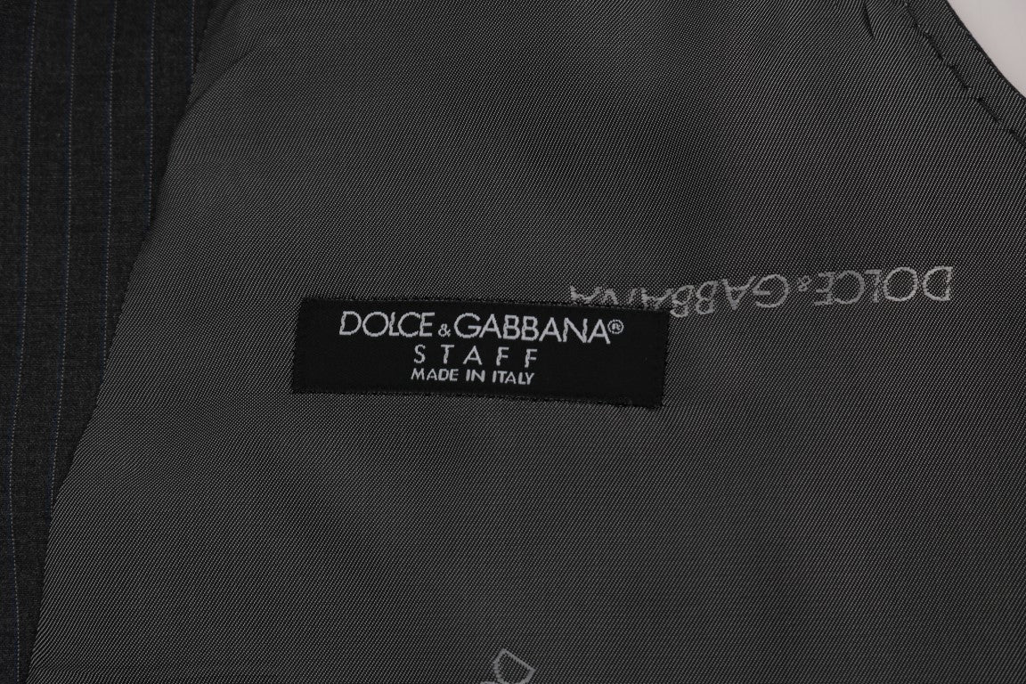 Dolce &amp; Gabbana Elegante grau gestreifte Weste