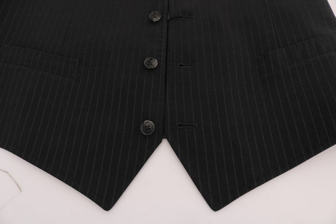 Dolce &amp; Gabbana Elegante gestreifte graue Weste