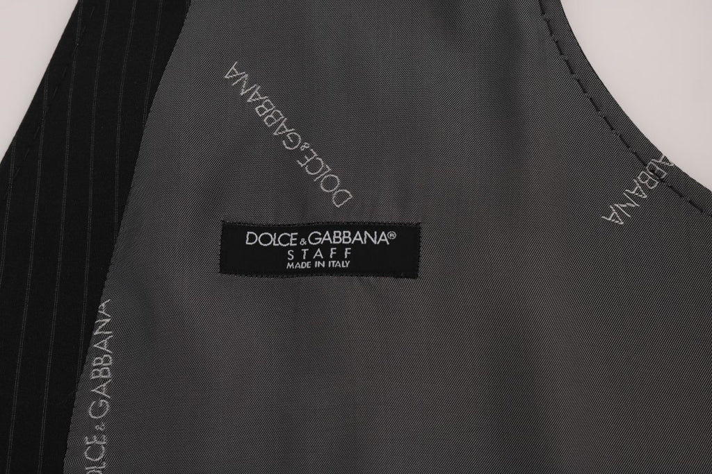 Dolce &amp; Gabbana Elegante gestreifte graue Weste