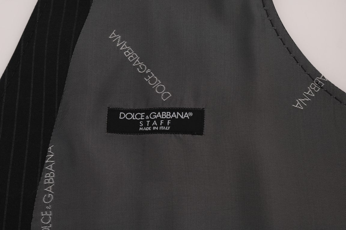 Dolce &amp; Gabbana Elegante gestreifte graue Weste