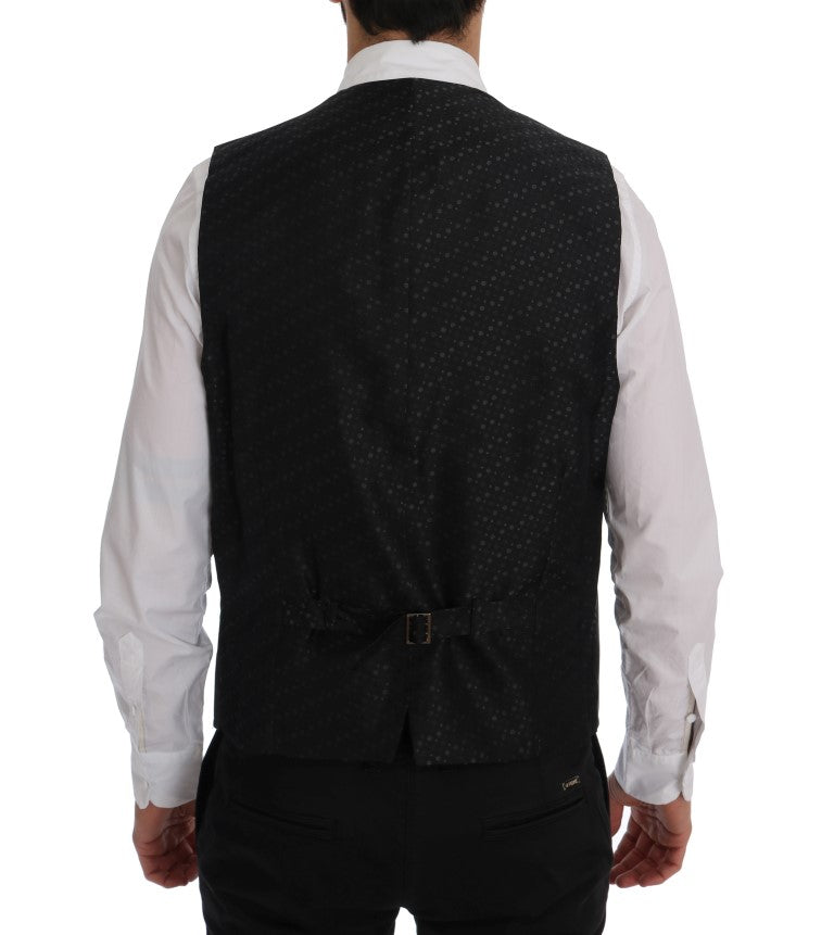 Dolce &amp; Gabbana Elegante grau gestreifte Herrenweste