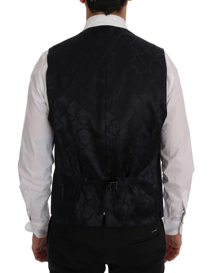 Dolce &amp; Gabbana – Elegante Weste aus gestreifter Wollmischung
