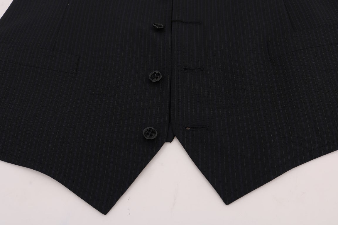 Dolce &amp; Gabbana – Elegante Weste aus gestreifter Wollmischung