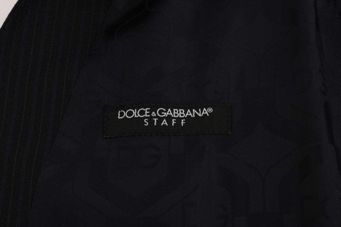Dolce &amp; Gabbana – Elegante Weste aus gestreifter Wollmischung