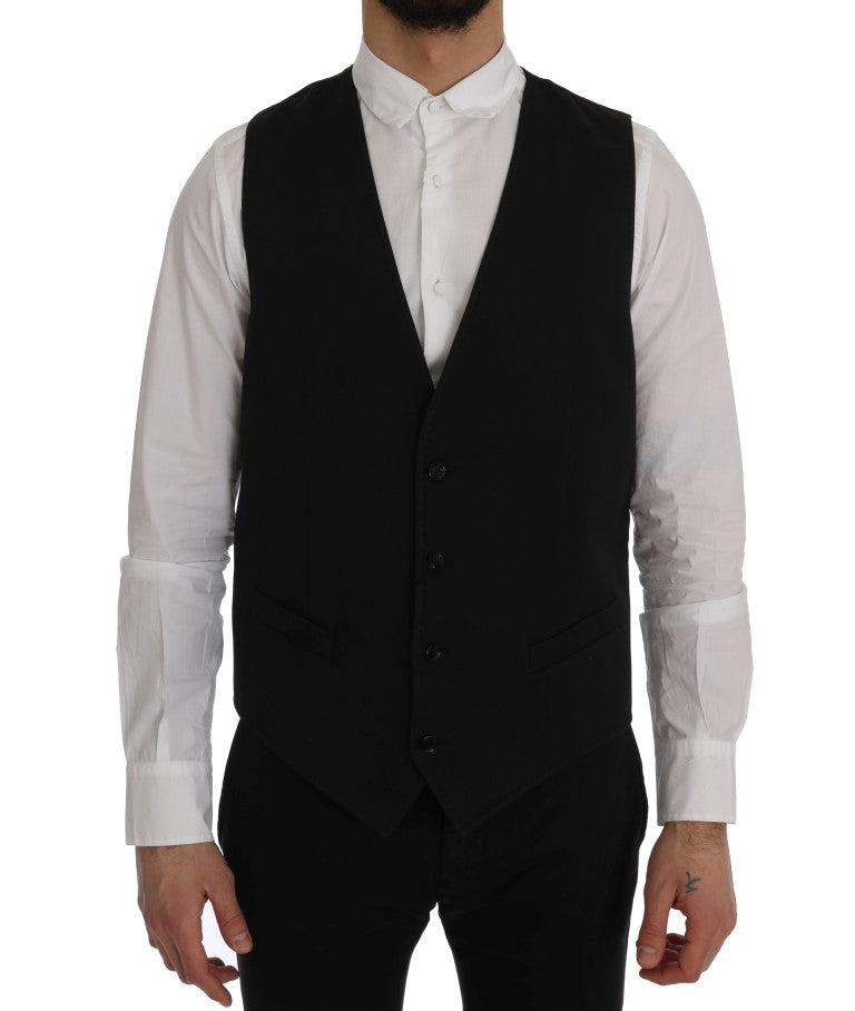 Dolce &amp; Gabbana – Elegante, einreihige Weste in Schwarz