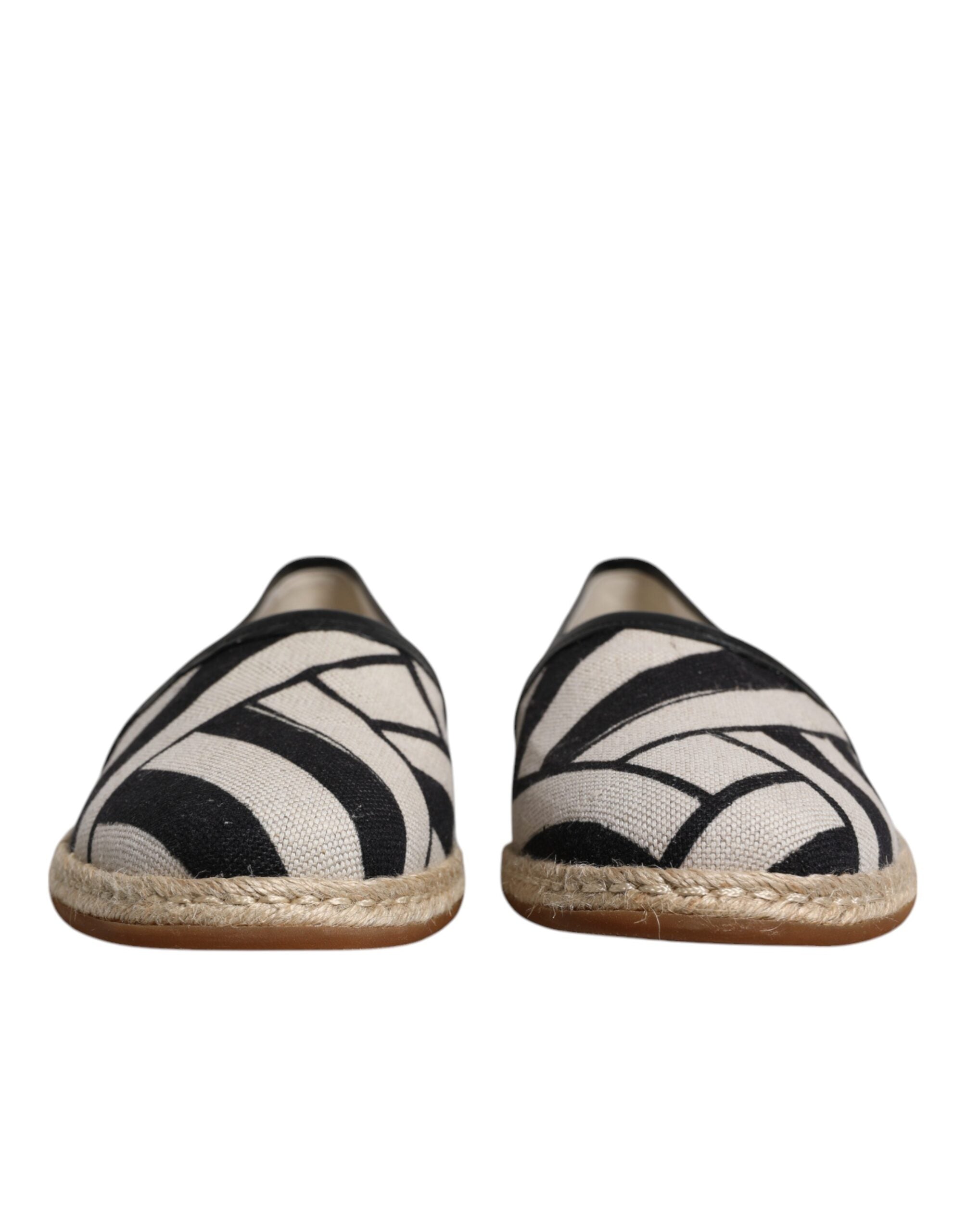 Dolce &amp; Gabbana – Espadrilles zum Hineinschlüpfen mit schwarzen und weißen Streifen