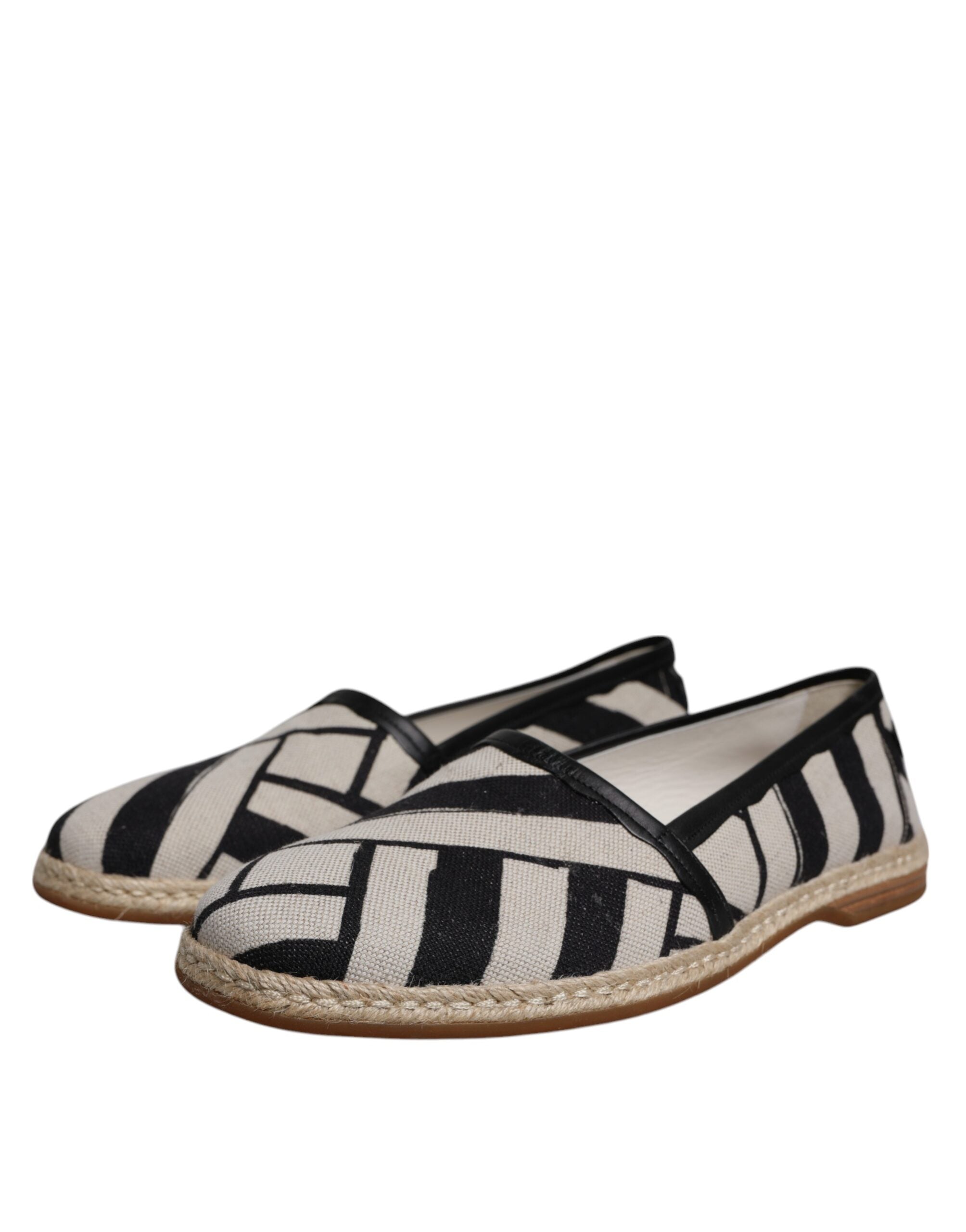 Dolce &amp; Gabbana – Espadrilles zum Hineinschlüpfen mit schwarzen und weißen Streifen