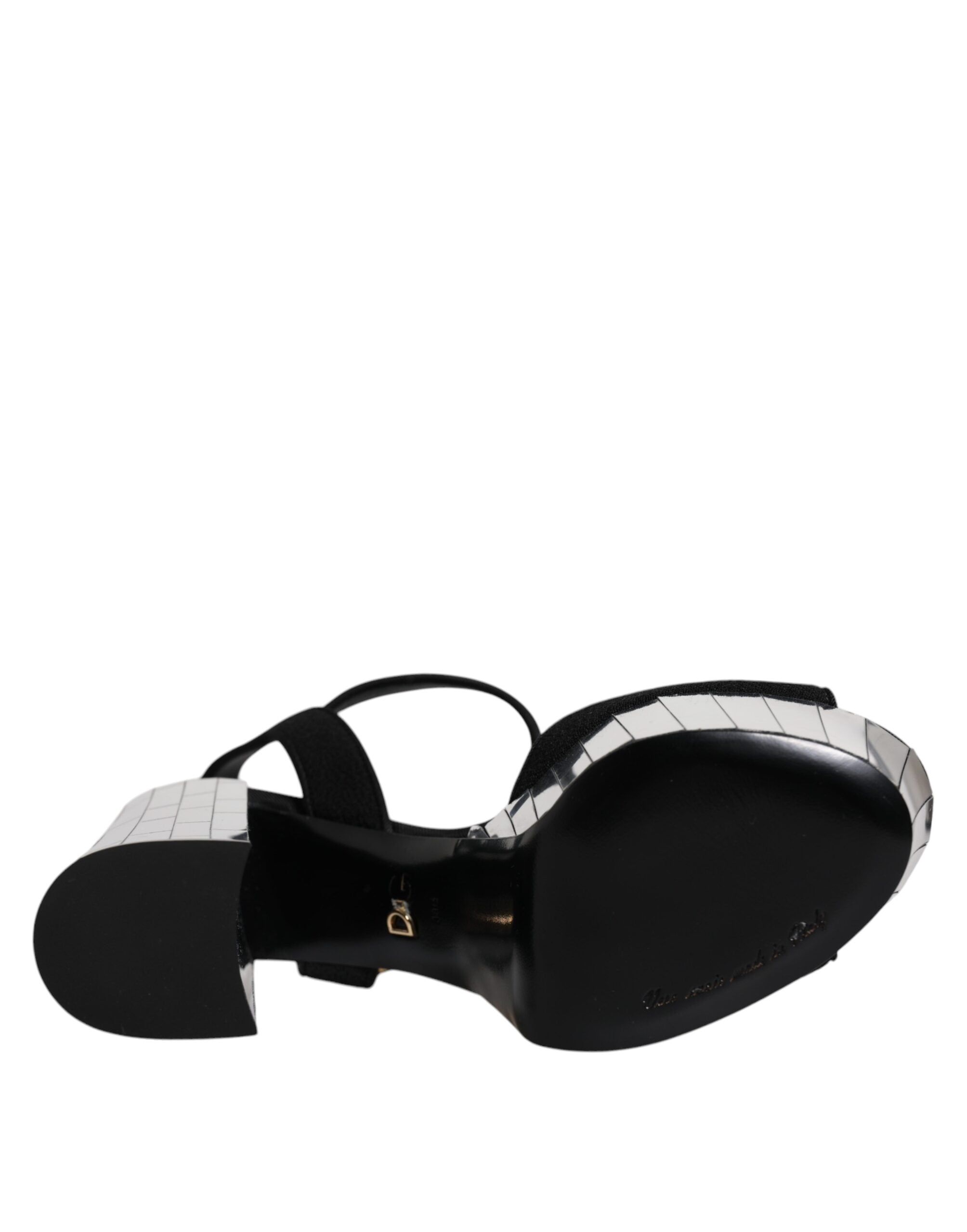 Dolce &amp; Gabbana Schwarze Spiegel-Plateau-Sandalen